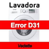 Error D31 Lavadora Vedette