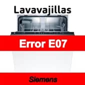 Error E07 Lavavajillas Siemens