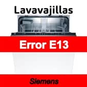 Error E13 Lavavajillas Siemens