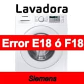 Error E18 ó F18 Lavadora Siemens