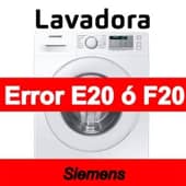 Error E20 ó F20 Lavadora Siemens